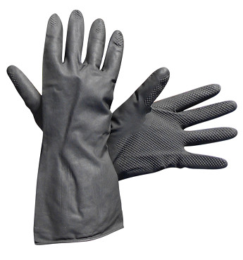 Рукавички гумові КЛС чорні, розмір L-SFG10022-L