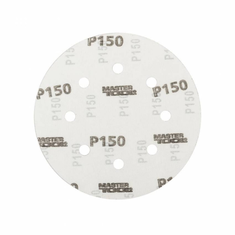 Коло шліфувальне на липучці MASTERTOOL з 8 отворами 180 мм зерно 150 5 шт 08-1815-H-08-1815-H
