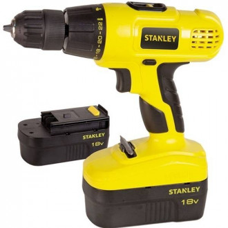 Шуруповерт акумуляторний Stanley 18V. в кейсі з 2-ма 1А/год. (Ni-Cd) акум. патрон Ø ≤ 10 мм (DW)-[articul]