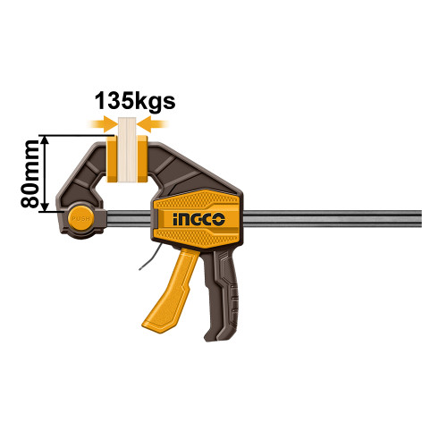 Струбцина швидкозатискна 80×450 мм INGCO INDUSTRIAL-HQBC18801