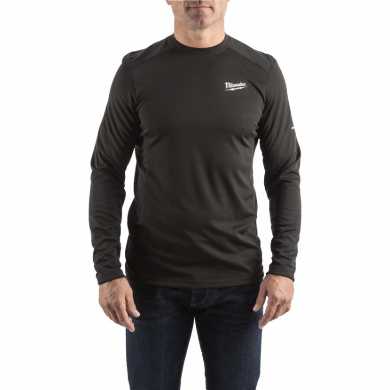 Футболка MILWAUKEE, WWLSBL-XL дихаюча та довгим рукавом, чорна, (розмір XL)-4932493081