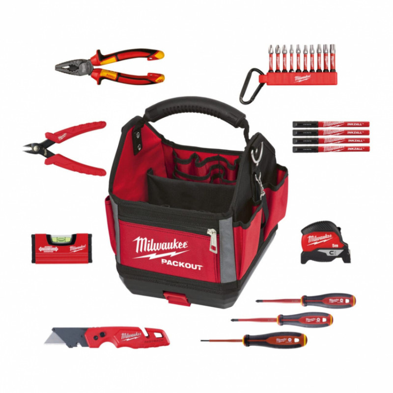Набір ручного інструмента електрика PACKOUT MILWAUKEE, (23шт) в сумці-4932500547