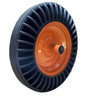Колесо суцільногумове 4х8 без віськи 20мм Оранж диск, BLUETOOLS-[articul]