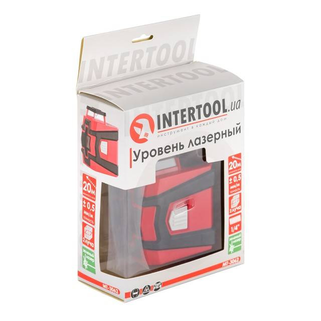 Рівень лазерний, 360°, 2 лазерні головки, зелений лазер INTERTOOL MT-3062-MT-3062