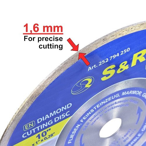 Диск алмазний S&R CORONA 250 x 1,6 х 25,4 керамограніт-252794250