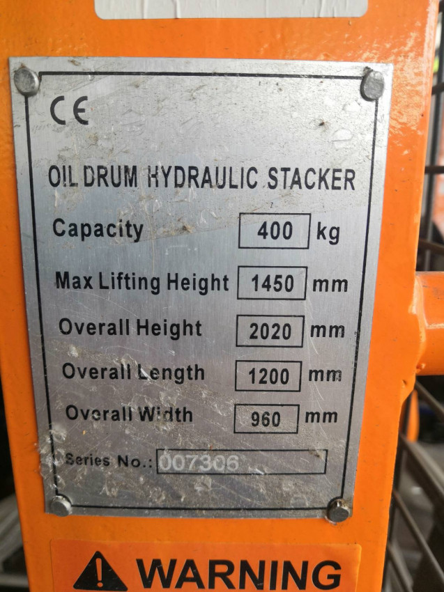 Штабелер гідравлічний для бочок 400кг/1450мм (з функцією нахилу бочки)-SYG- Y 400kg