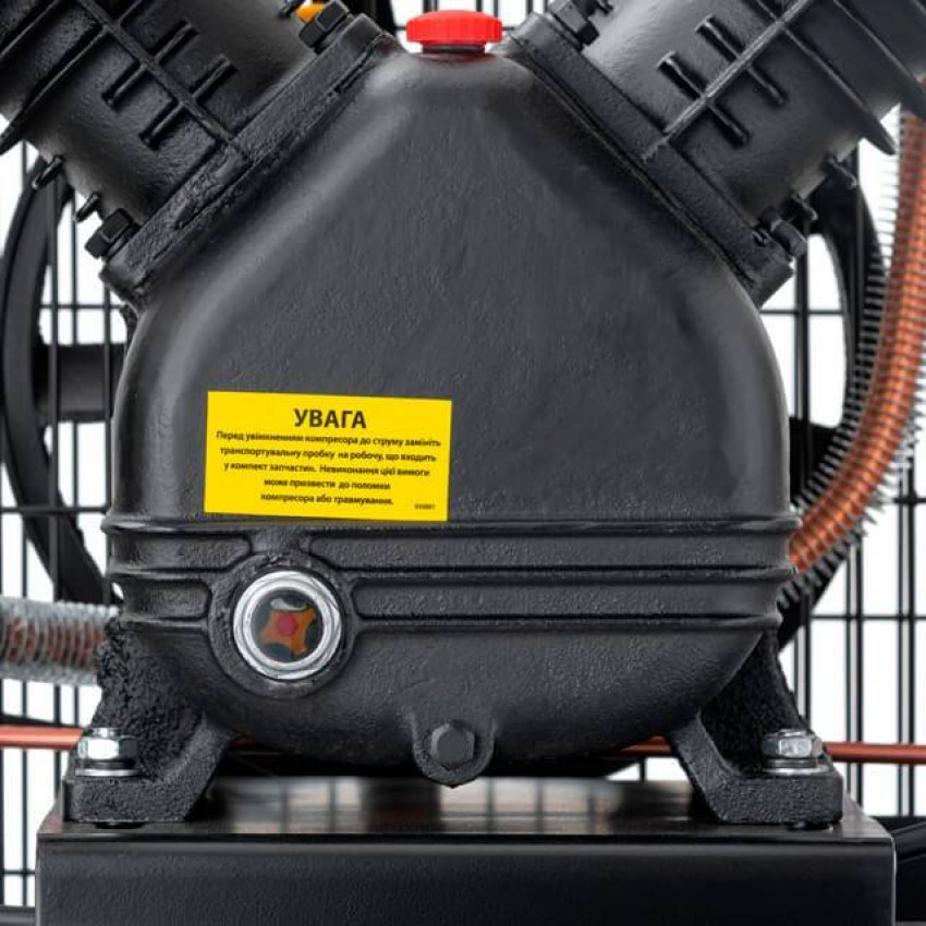 Компресор 100л, 3 кВт, 220 В, 10 aтм, 500 л/хв. 2 циліндри INTERTOOL PT-0014-PT-0014
