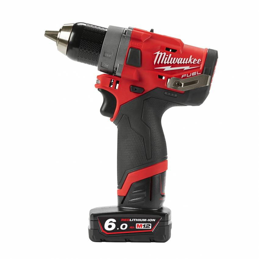 Дриль-шуруповерт акумуляторний MILWAUKEE, M12 FDD-202X, 37Нм (зарядний пристрій, 2 акум.Х 2Ач, HDкейс)-4933459816