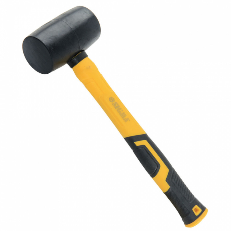 Киянка гумова чорна 340г фібергласова рукоятка SIGMA (4317351)-4317351