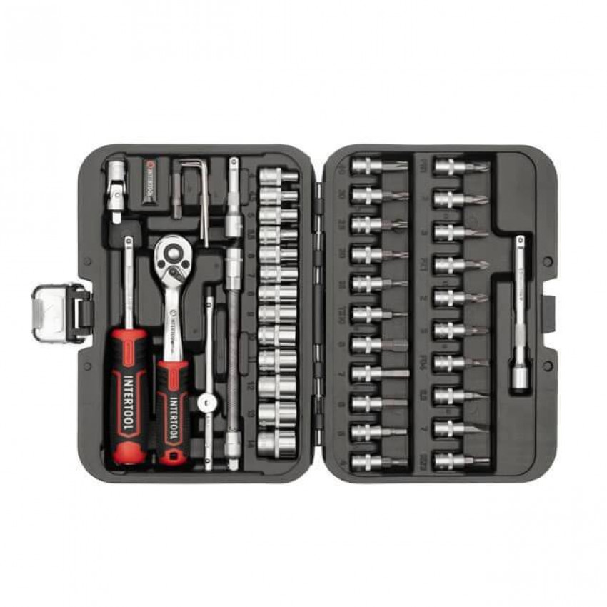 Набір інструментів 46 од., STORM, 1/4", Cr-V INTERTOOL ET-8046-ET-8046