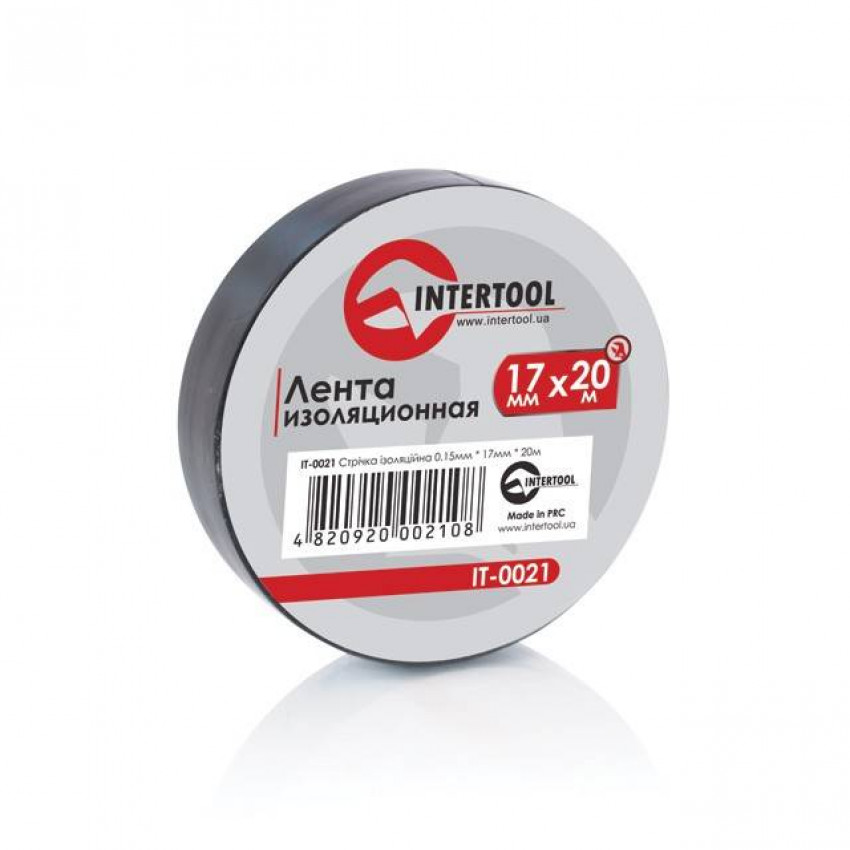 Стрічка ізоляційна 0.15мм*17мм*20м чорна INTERTOOL IT-0021-IT-0021