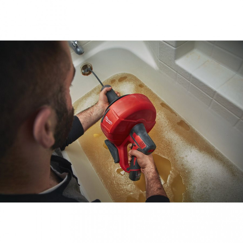 Акумуляторна прочисна машина MILWAUKEE M12 BDC8-202C (трос, внутрішній барабан,2 акумул. Х 2Аг, ємні-4933451633