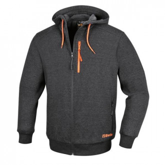 7665G XL-HOODED FLEECE SWEATSHIRT GREY-[articul]