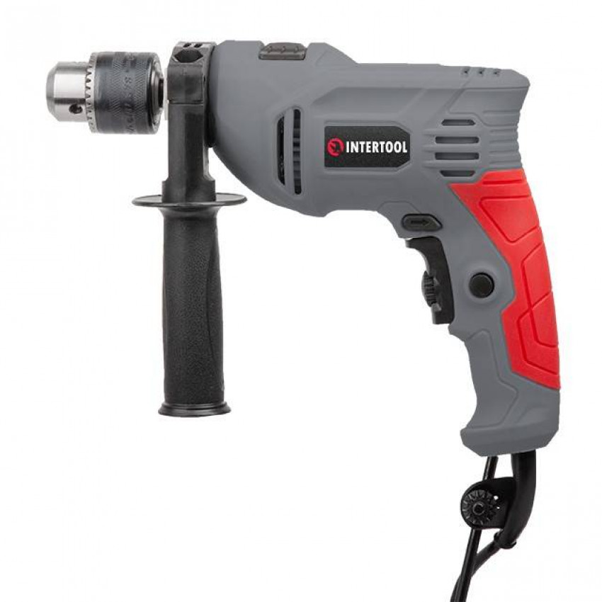 Дриль ударний 600 Вт, 0-3000 об / хв, 1.5-13мм, реверс INTERTOOL DT-0109-DT-0109