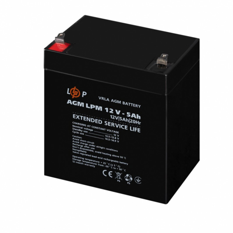 Розпродаж (3861) Акумулятор AGM LPM 12V - 5 Ah (11-2024)-