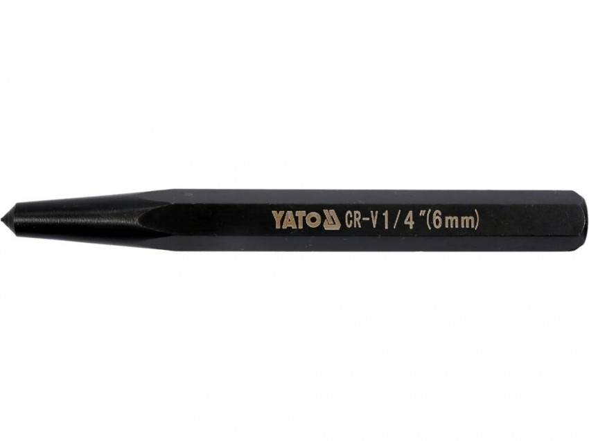 Кернер слюсарний YATO, 6-гран. профіль, Ø= 9,4/6 мм, l= 100 мм [20/120]-YT-47150