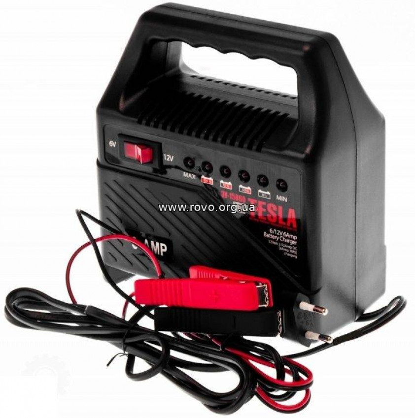 Зарядний пристрій TESLA ЗУ-15860 6-12V/6A/15-80AHR/світлодіодн.індик.-ЗУ-15860(10)