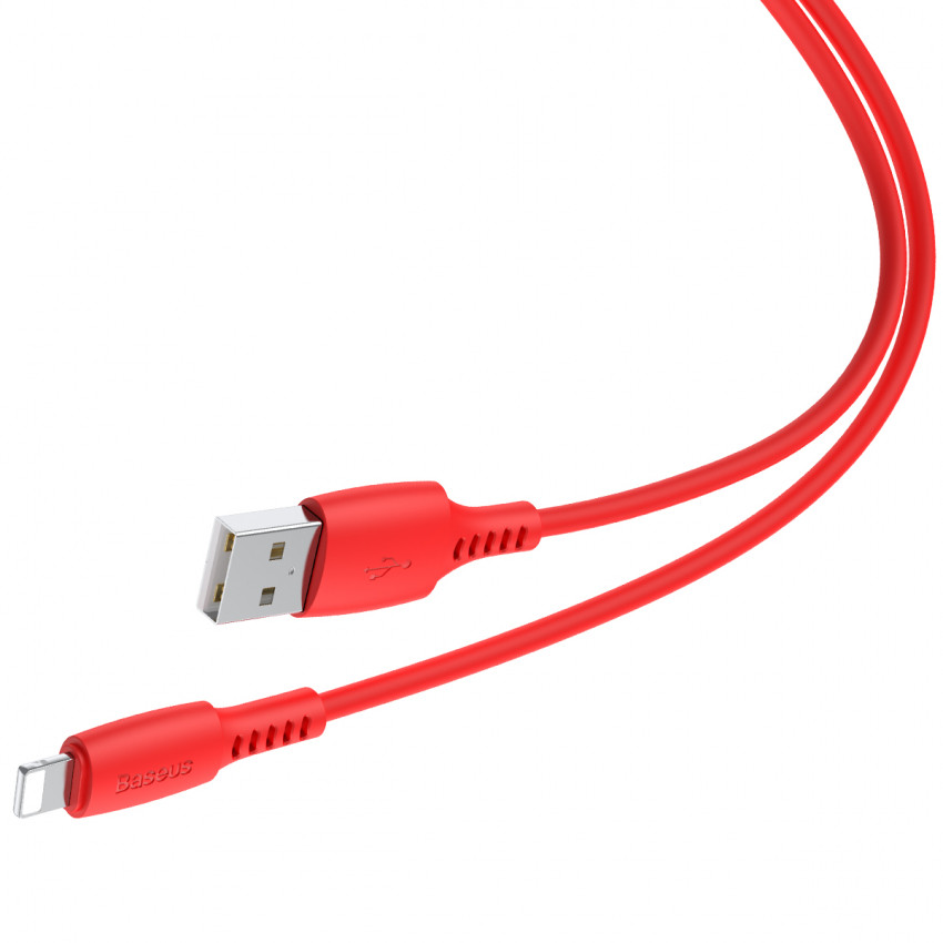 Кабель Baseus Colorful USB 2.0 to Lightning 2.4A 1.2M Червоний (CALDC-09)-