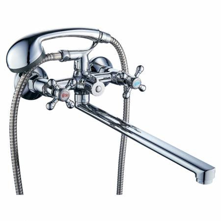 Змішувач VD 1/2" для ванни гусак прямий 400мм дивертор вбудований картриджний TAU (VD-2C261C)-VD-2C261C