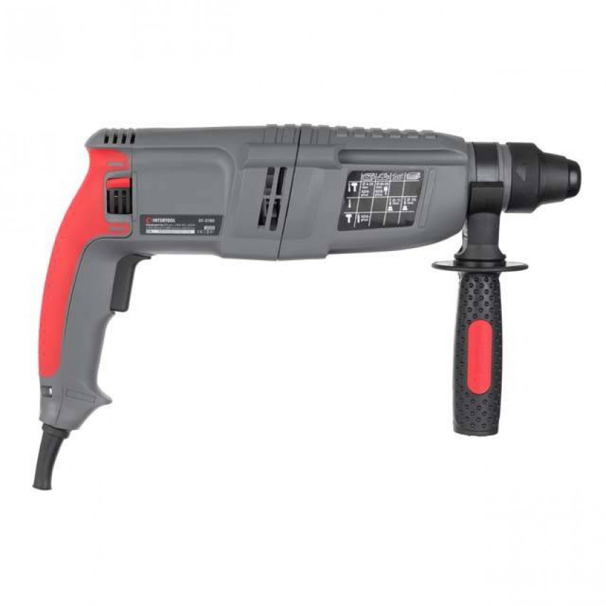Перфоратор, 0,8 кВт, 3,2 Дж, 0-900 об/хв, 0-4400 уд/хв, 3 режими, SDS plus INTERTOOL DT-0180-DT-0180