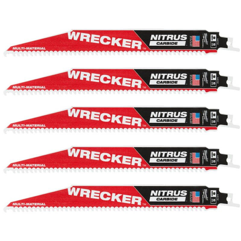 Полотно для шабельних пил WRECKER CARBIDE NITRUS MILWAUKEE, 300х4,2мм, (5шт), (мультіматеріал)-48475573