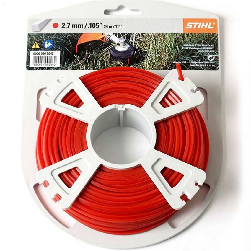 Струна ріжуча пластмасова // 2,7 мм * 32 м квадратна // Stihl-00009302642