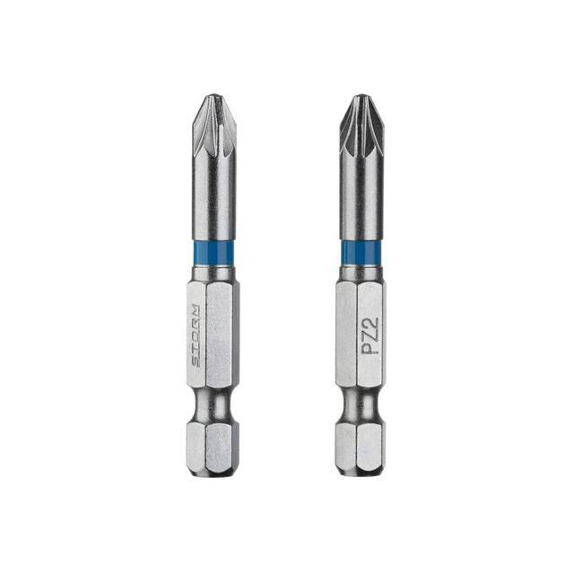 Комплект викруткових насадок PZ2 1/4" * 50 мм, S2, уп. 2 од., STORM INTERTOOL VT-0215-VT-0215
