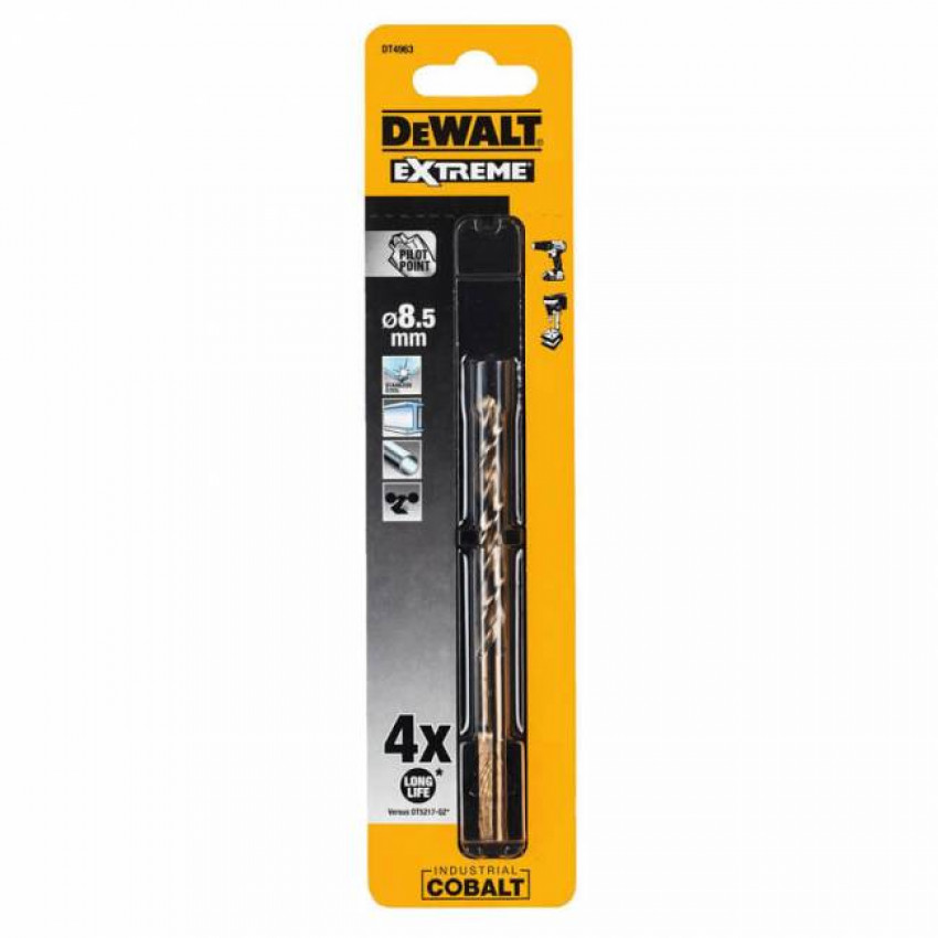 Свердло по металу 8,5 мм EXTREME INDUSTRIAL COBALT DeWALT DT4963-DT4963