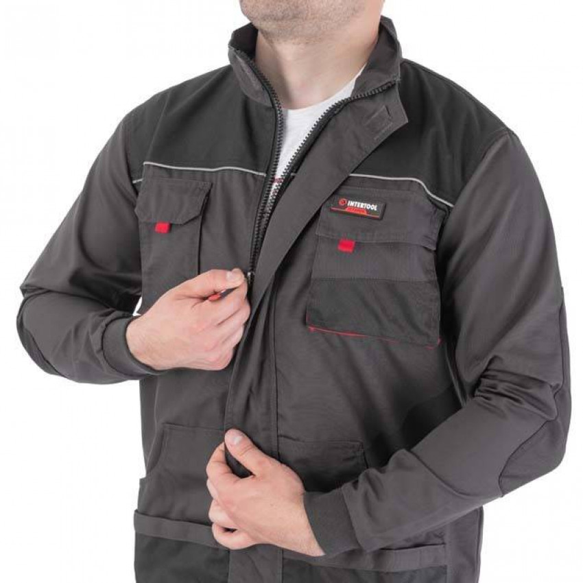 Куртка робоча 80% поліестер, 20% бавовна, щільність 260 г / м2, L INTERTOOL SP-3003-SP-3003
