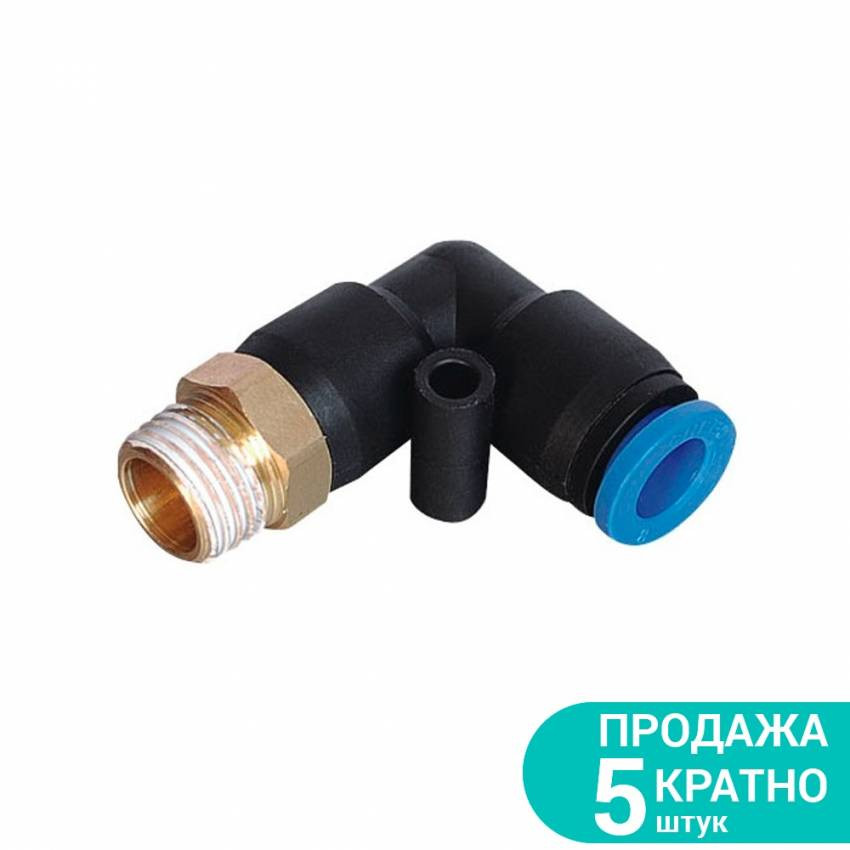 Штуцер цанговий (кутовий) Ø6*6*6мм МТ 3/8" Sigma (7027101)-7027101