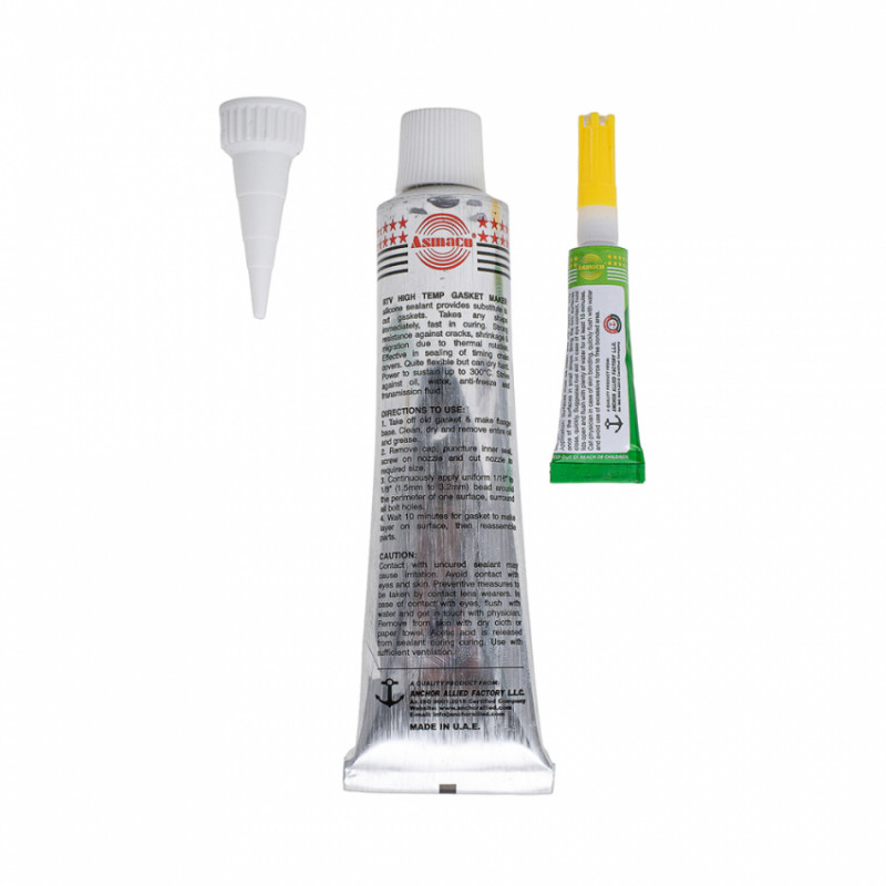 Герметик силіконовий RTV формувач прокладок високотемпературний +300°С сірий 85г ОАЕ ASMACO (6371241)-6371241