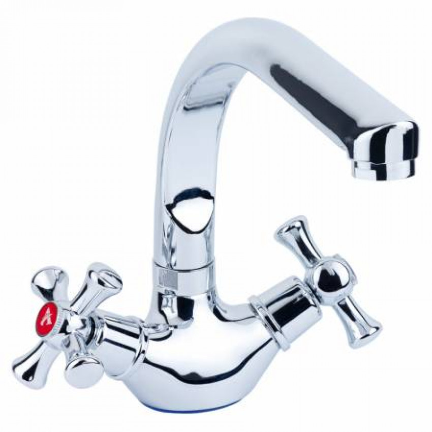 Змішувач PL 1/2" для кухні Г-гусь на гайці AQUATICA (PL-4B255C)-PL-4B255C