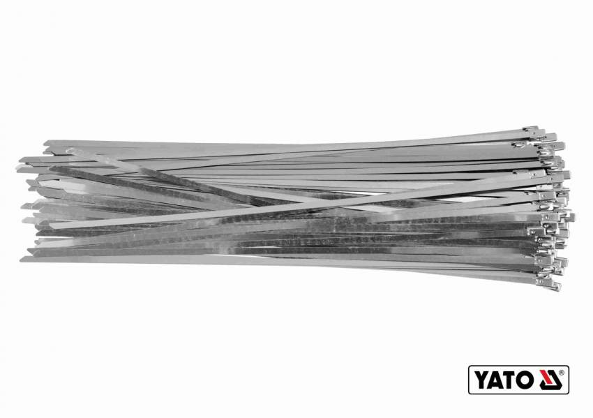 Хомут затискний YATO: смужка-4.6 х 650 мм з нержавіючої сталі, пак. 100 шт-YT-70570