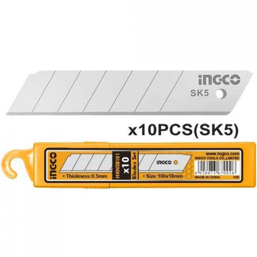 Леза для ножів сегментні 10 шт. INGCO-HKNSB181