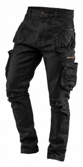 Робочі штани 5 кишень DENIM, чорні, розмір XXXL-[articul]