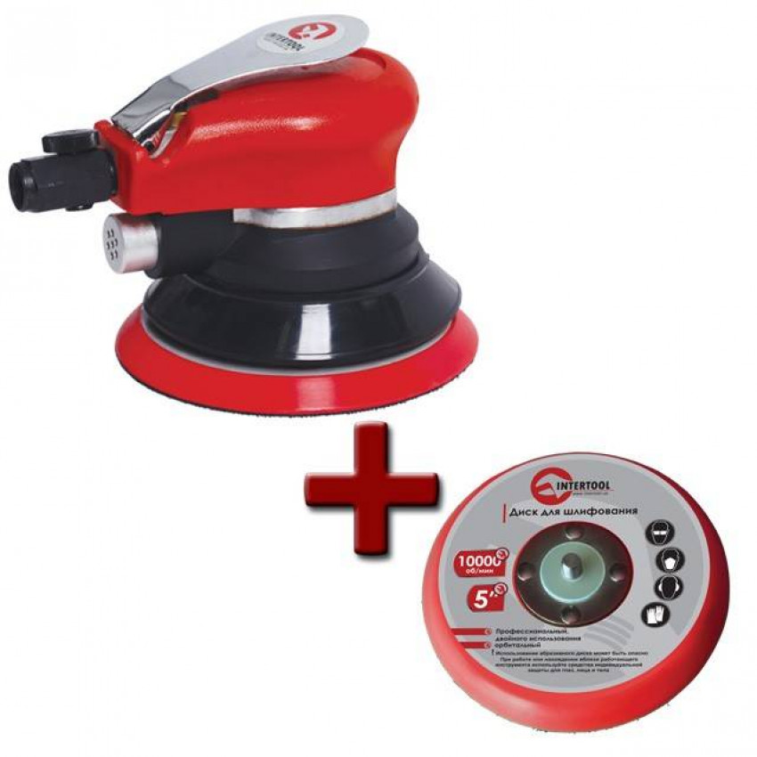 Шліфмашина пневматична ексцентрикова 125 мм INTERTOOL PT-1006-PT-1006