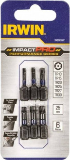 Біти IMPACT PRO 1/4&quot;/25мм, комплект TR10, TR15, TR20, TR25, TR27, TR30, IRWIN-[articul]