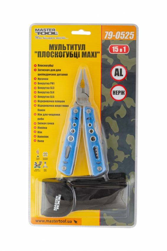 Мультитул MASTERTOOL "Плоскогубці MAXI" 15в1 79-0525-79-0525