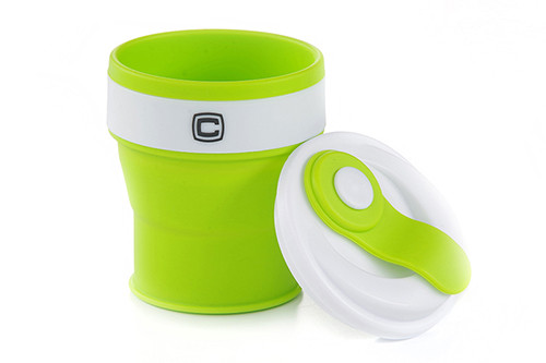Чашка складана з кришкою зелена 350мл СИЛА-960570
