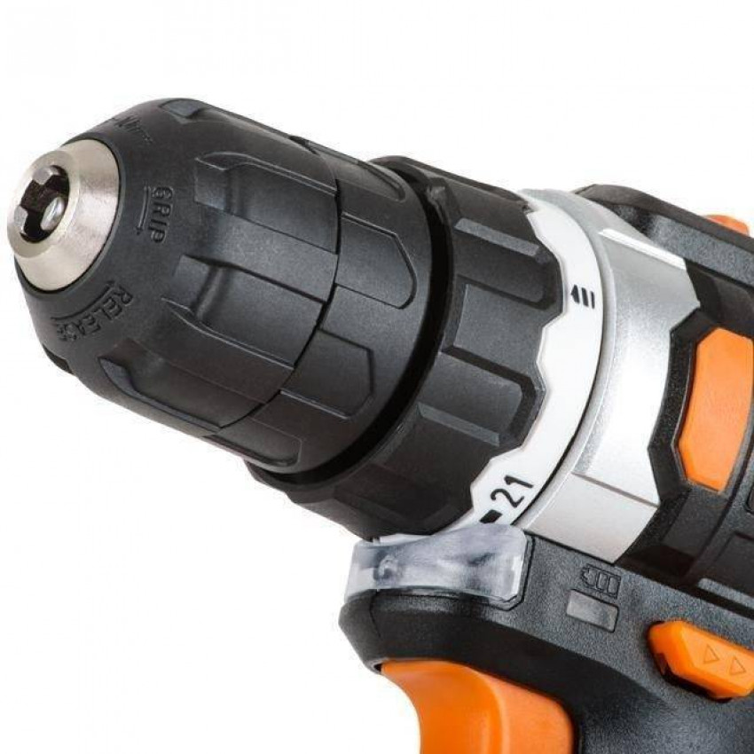 Дриль-шурупокрут акумуляторний Li-Ion 18 В, 25 Nm, 0-400/0-1500 об/хв, 2x2.0 Аг INTERTOOL WT-0314-WT-0314