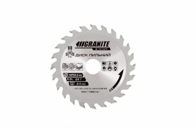 Диск пильний GRANITE для дерева з твердосплавними напайками 125х22.2х24Т 12000 об/хв 5-12-524-[articul]