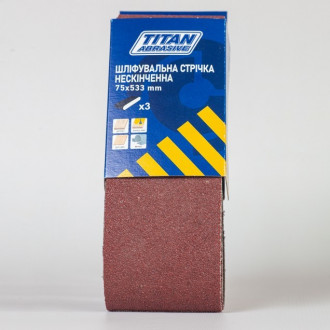 Шліфувальна стрічка нескінченна TITAN ABRASIVE 75*533мм Р 40 (3шт)-[articul]