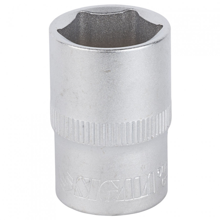 Насадка шестигранна коротка 1/2" 19мм CrV mid Sigma (6071191)-6071191
