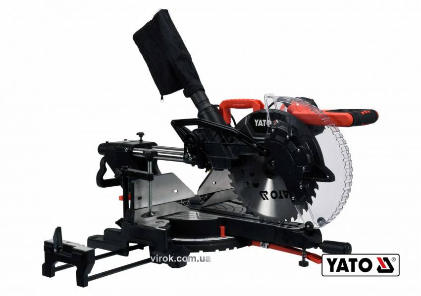 Пила торцьовальна з лазером і протяжкою YATO 1.8 кВт диск 305 x 30 мм-YT-82175