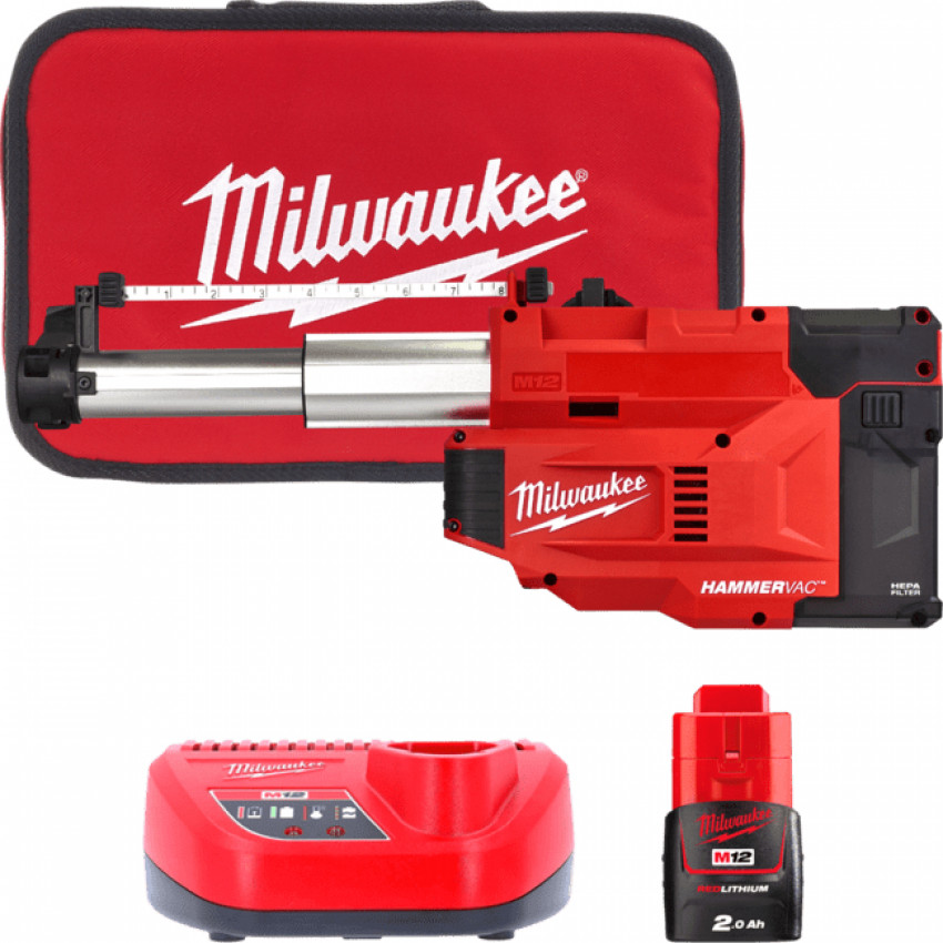 Аккумуляторная система пылеудаления MILWAUKEE M12 UDEL-201B класса L 4933471461-4933471461