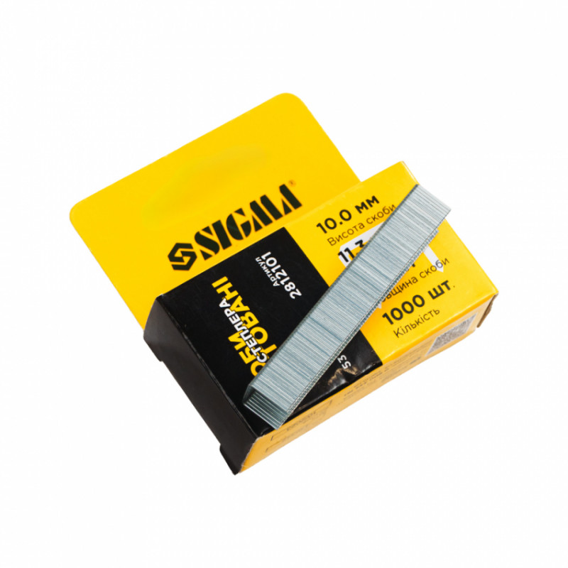 Скоби 10*11.3мм гартовані 1000шт Sigma (2812101)-2812101