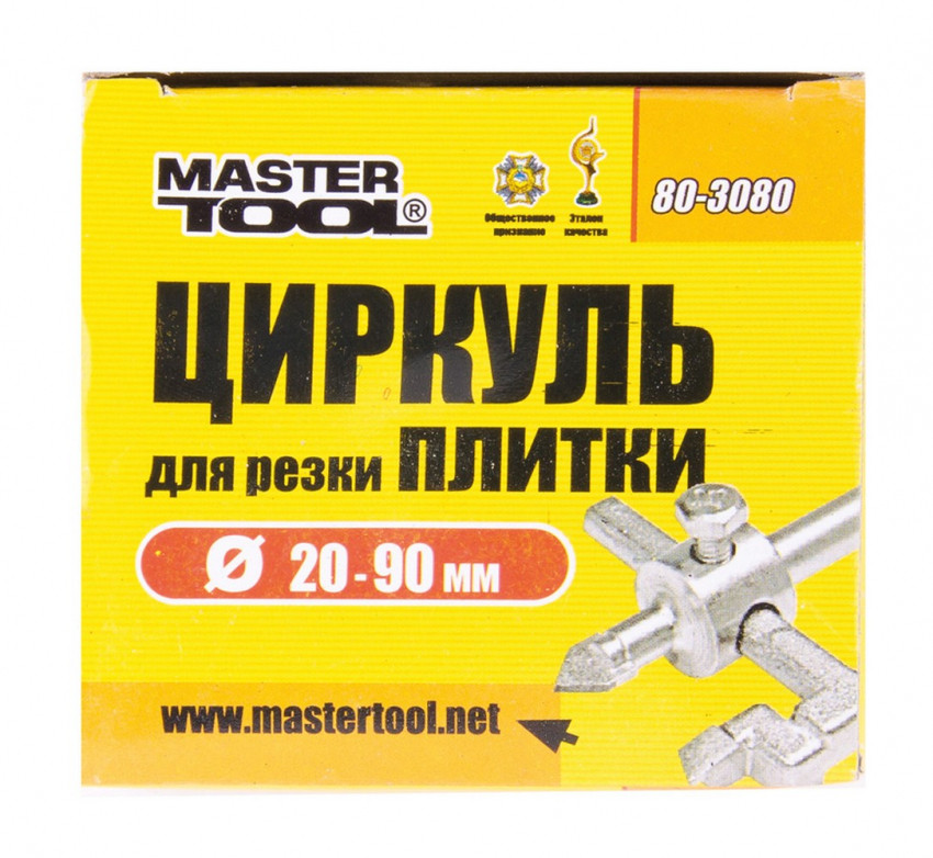 MasterTool Циркуль для резки плитки 20-90 мм, Арт.: 80-3080-80-3080