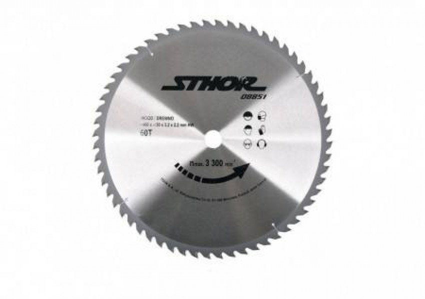 Диск пильний по дереву STHOR. Ø = 400/30 мм, h = 3,2 мм, 60 зубів-8851