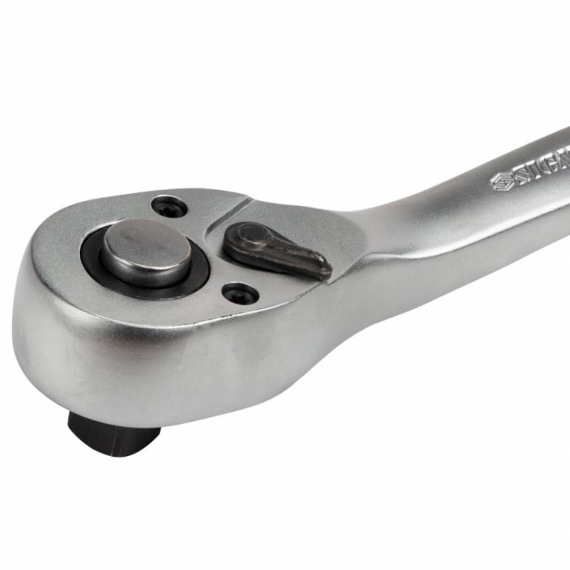 Ключ-трещотка с изогнутой ручкой 1/2" 250мм 72T CrV Sigma (6050091)-6050091