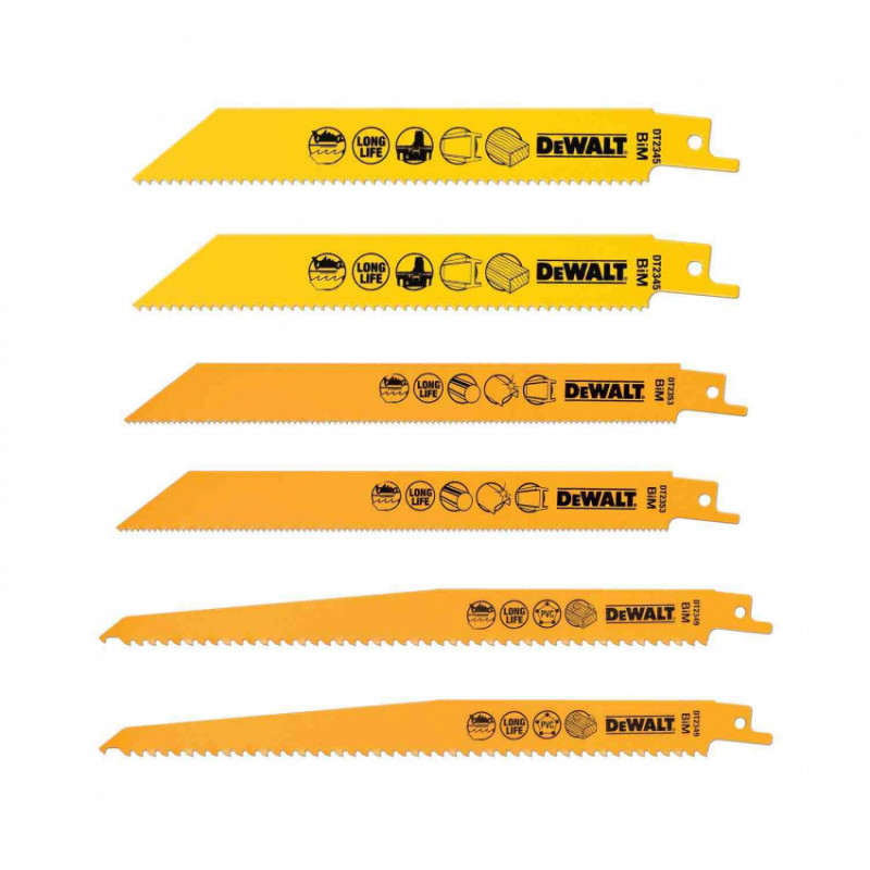Набір полотен пиляльних DeWALT, для шабельних пил DeWALT DT2444-DT2444